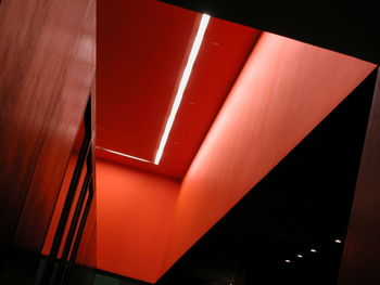Low angle view of red wall
