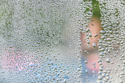 Full frame shot of wet glass