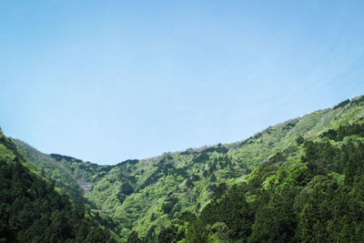 Scenic view of mountains against clear sky