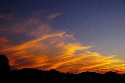 Silhouette of landscape at sunset