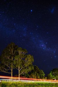 Low angle view of star field against sky at night