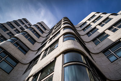 Low angle view of modern building against sky