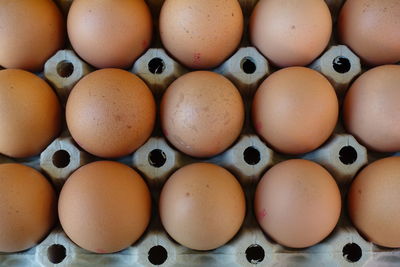 Full frame shot of eggs in market