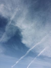 Low angle view of vapor trail in sky