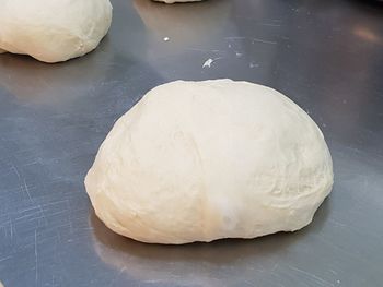 High angle view of bread in container on table