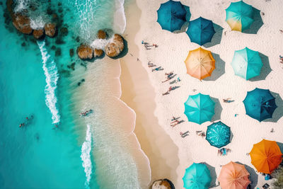 High angle view of beach