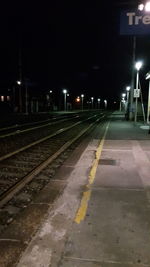 Railroad track at night