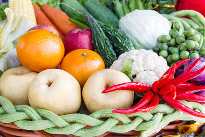 Fresh fruits and vegetables. organic healthy vegetables and fruits