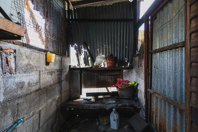 Interior of abandoned house