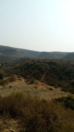 Scenic view of landscape against clear sky