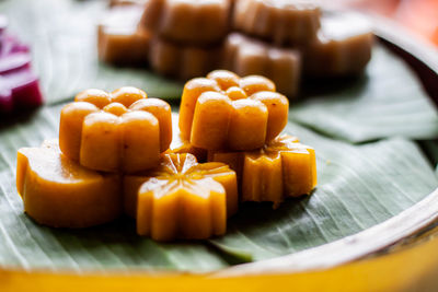 Close-up of orange fruits on table