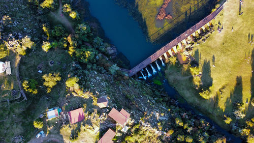 High angle view of a dam