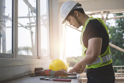 Man working at construction site