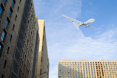 Low angle view of modern building against sky