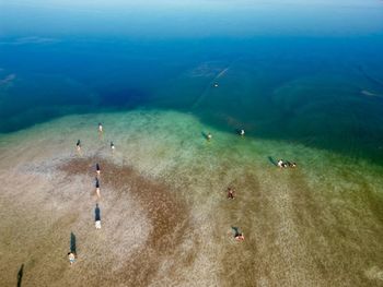 High angle view of beach