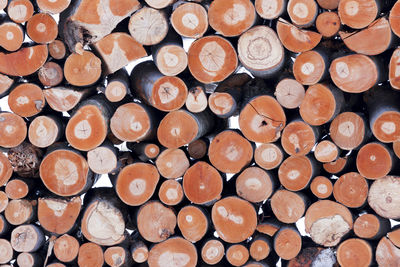 Full frame shot of logs