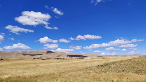 Scenic view of land against sky