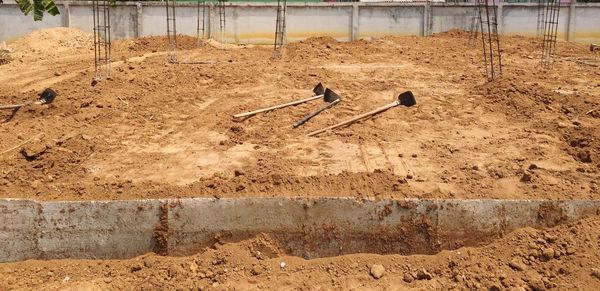 High angle view of construction site