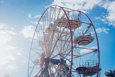 Low angle view of ferris wheel against sky