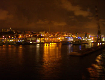 Illuminated city at night