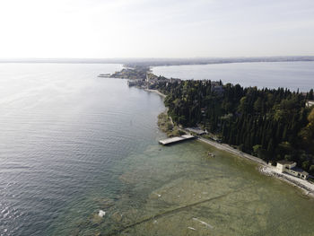 High angle view of sea against sky