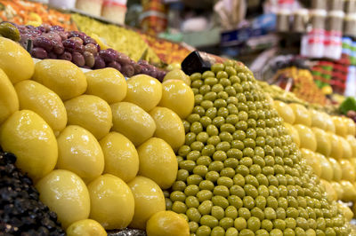 Close up of yellow olives