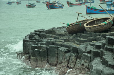 Boats in sea