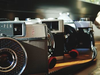 Close-up of vintage camera