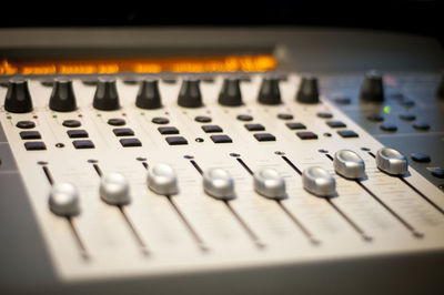 Close-up of sound mixer