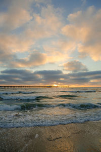 View of sea against cloudy sky