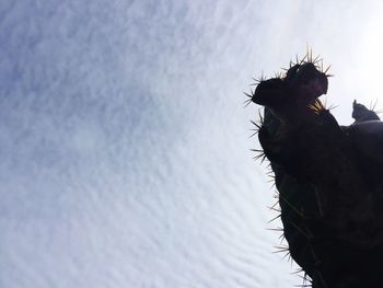 Low angle view of statue against sky