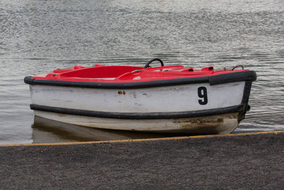 Boats moored at beach