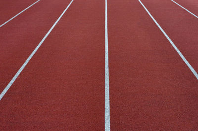 Full frame shot of red running track