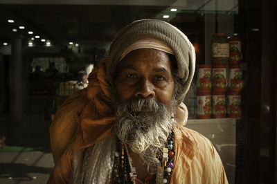 Portrait of man wearing hat