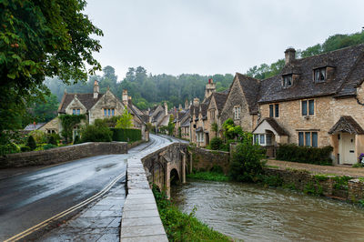 Castle combe, quaint village with well preserved  houses dated to 16 century in cotswolds in england