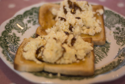 Close-up of cookies in plate