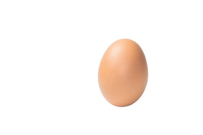 Close-up of egg against white background