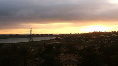 Scenic view of cloudy sky at sunset