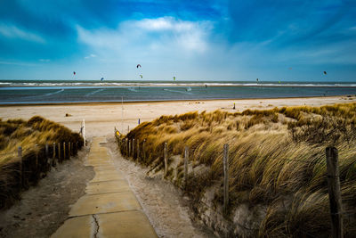 Scenic view of beach against sky