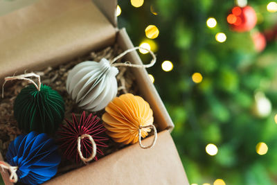 Close-up of painting on table