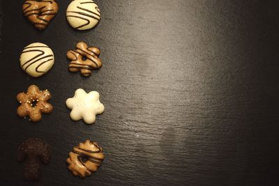 Directly above shot of cookies on table