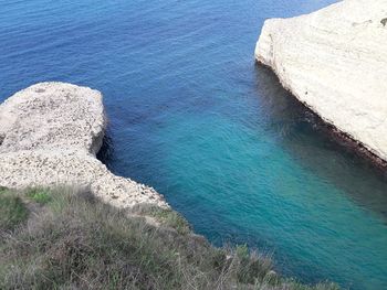 High angle view of sea shore