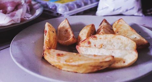 Close-up of food on table