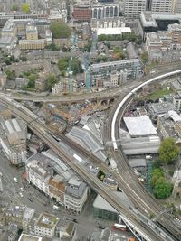 High angle view of elevated road in city