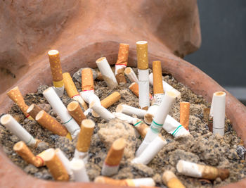 Close-up of cigarette smoking