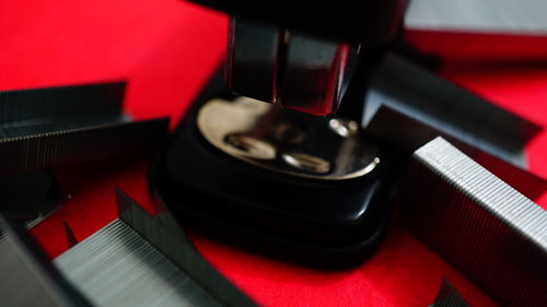 Close-up of red wine on table