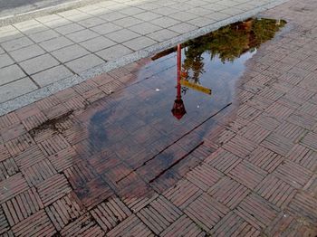 Reflection of built structure in water