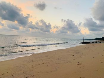 Scenic view of beach against sky