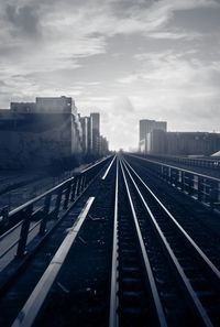 Railroad tracks in city