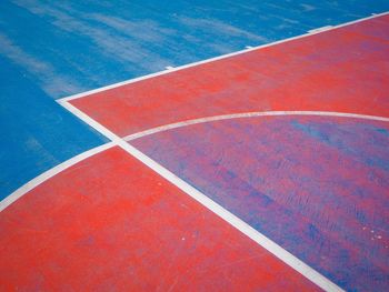 High angle view of sports court